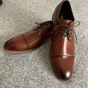 Stacey Adams Brown Toe Cap Oxford Leather Dress Shoes Men Size 12, New